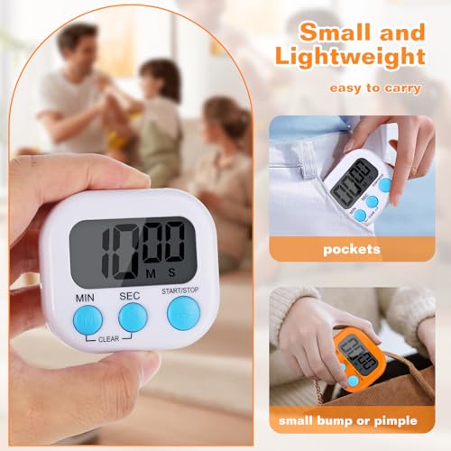 12 Pack Digital Kitchen Timers (6 Colors / 12 Pack)