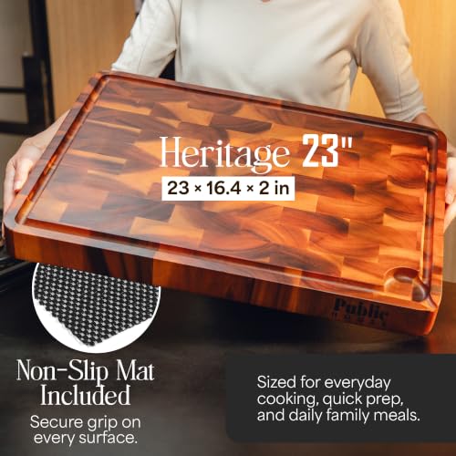 Extra Large End Grain Wood Cutting Board (23.2"L x 17"W)