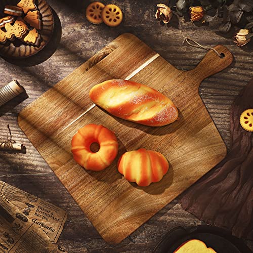 12 Packs Wooden Cutting Board Set with Handles Large Kitchen Serving Plain Chopping Board Bulk Gifts for Mom for Vegetables Meat Pizza Cheese Fruit Bread (17 x 13 Inch)