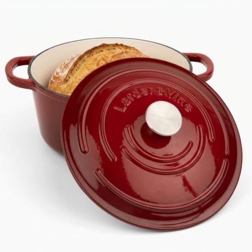 5.7 qt Enameled Cast Iron Dutch Oven Pot with Lid (Cabernet / 5.7 QT)