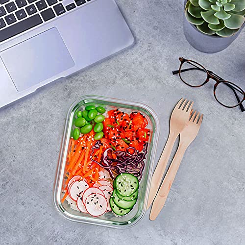24 Pieces Glass Food Storage Containers Set (Red / 12 Pack)