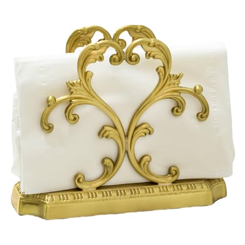 Brass Napkin Holder+50PCS Christmas Napkins Disposable