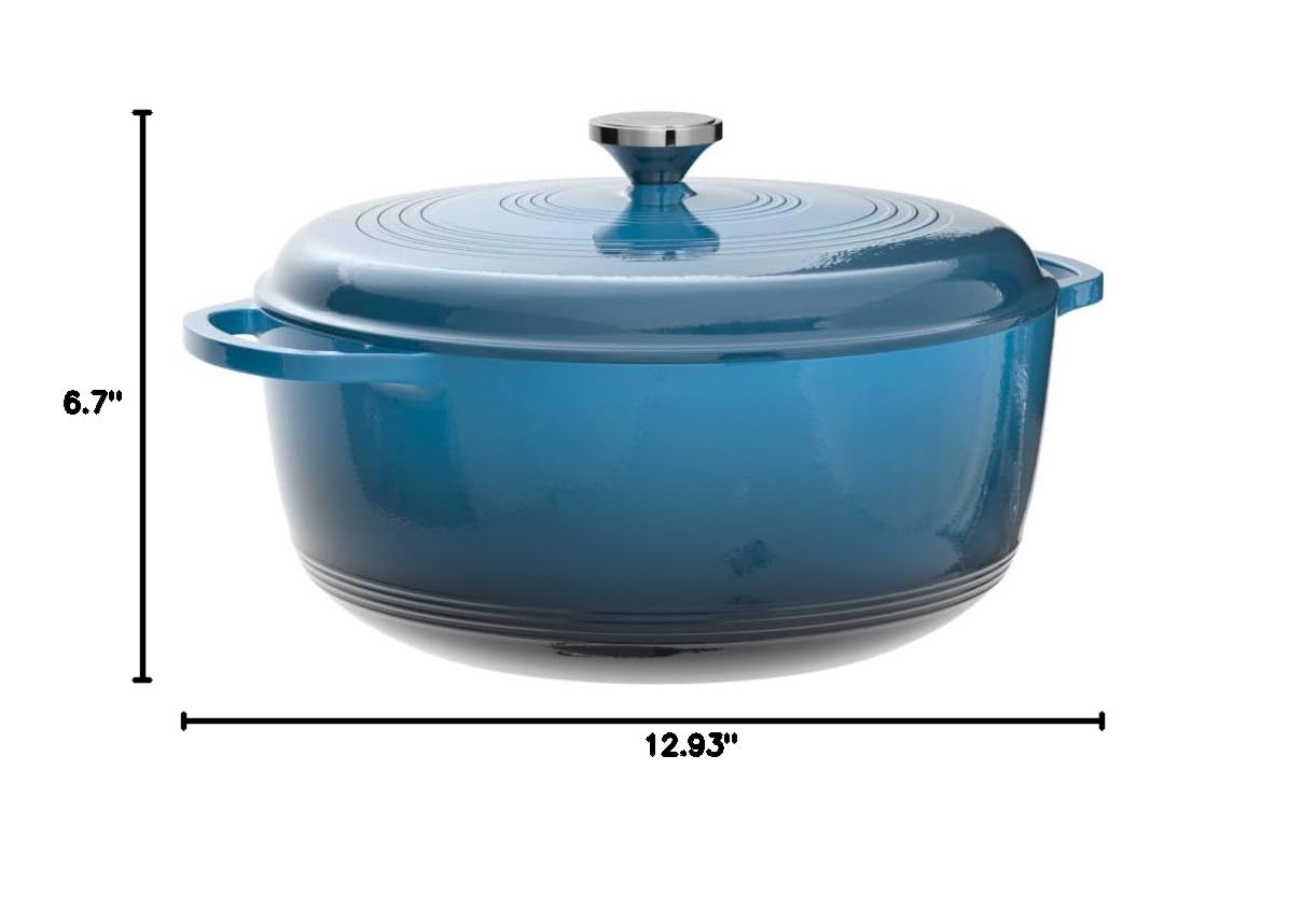 Essential Enamel Cast Iron Dutch Oven (Blue)