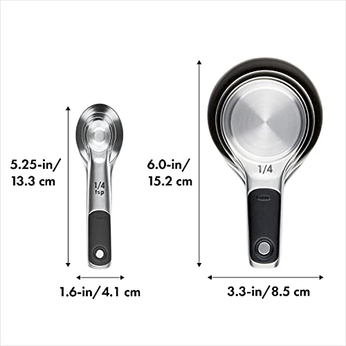 Good Grips 8 Piece Stainless Steel Measuring Cups and Spoons Set (8 count / Set)