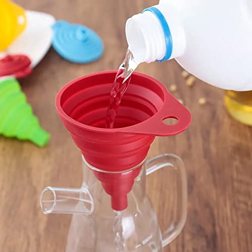 Set of 4 Silicone Collapsible Kitchen Funnel