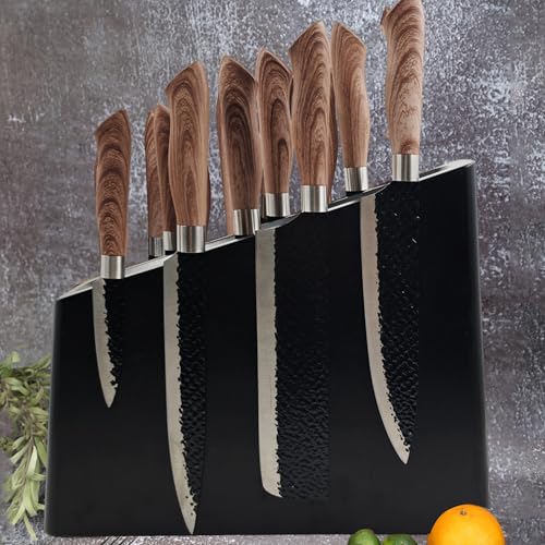 Magnetic Knife Wooden Block Knife Display Holder Rack Double Side Magnetic Stands with Strong Enhanced Magnets Kinves Strip Magnetic Knife Holder (Black)