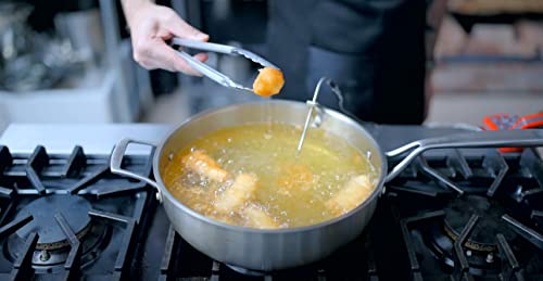 5-Quart Tri-Ply Stainless Steel Sauté Pan with Lid – Professional Grade Saute Pan for Frying, Searing & One-Pan Meals (5 Quarts / Stainless Steel)