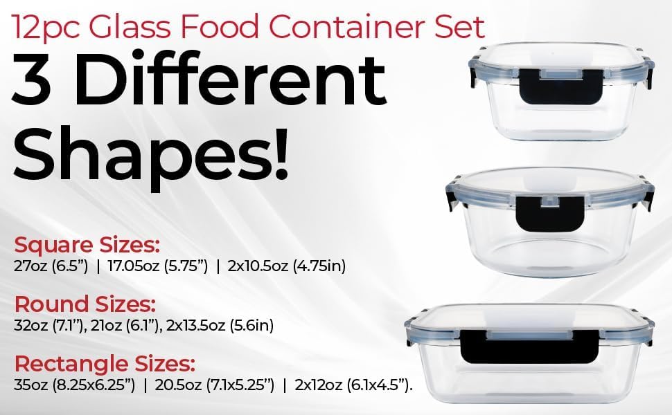 Premium Borosilicate Glass Food Storage Containers with lids Set (Green)