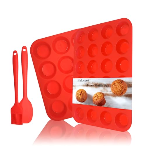 2Pack Silicone Muffin Pans with Metal Reinforced Frame