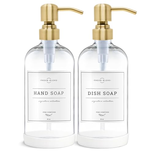 Glass Soap Dispenser Set