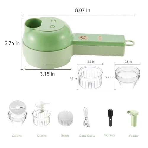 5-in-1 Wireless Electric Vegetable Chopper, Multi-Function Food Processor