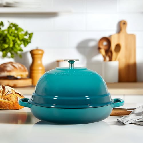 Enameled Cast Iron Dutch Oven Pot with Lid (Darkcyan)