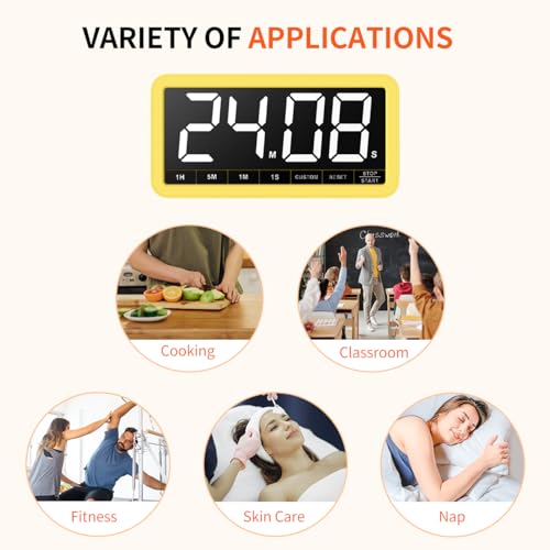 Large 7.8" Digital Timer (Yellow)