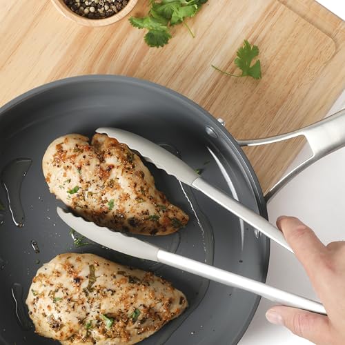Edge 11 Piece Silicone and Stainless Steel Kitchen Tool Set (Taupe / Stainless / 11-Piece Tool & Gadget Set)