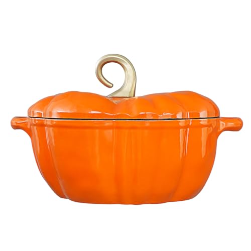 Pumpkin Dutch Oven Pot with Lid 3.8 Qt (Orange / 3.8 qt)