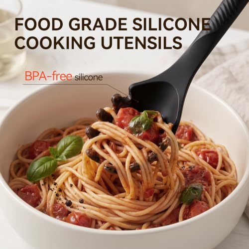 Silicone Cooking Utensils Set (Black)