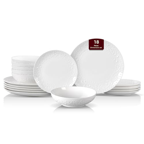 New Bone China Embossed Dinnerware Set