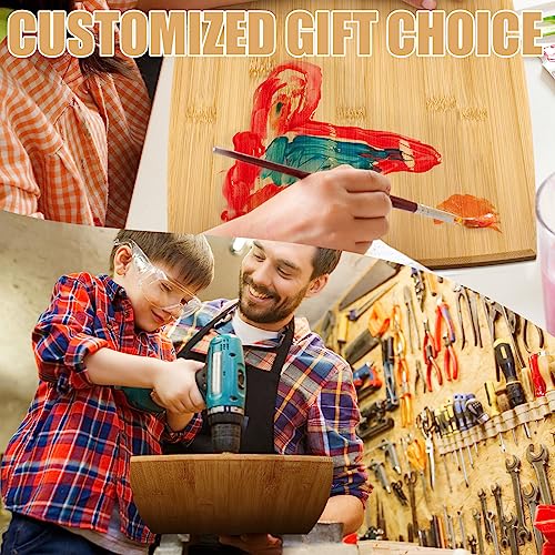 12 Packs Wooden Cutting Board Set with Handles Large Kitchen Serving Plain Chopping Board Bulk Gifts for Mom for Vegetables Meat Pizza Cheese Fruit Bread (17 x 10 Inch)