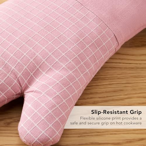 Gourmet Series Gridlines Oven Mitts 2 (Dried Rose)