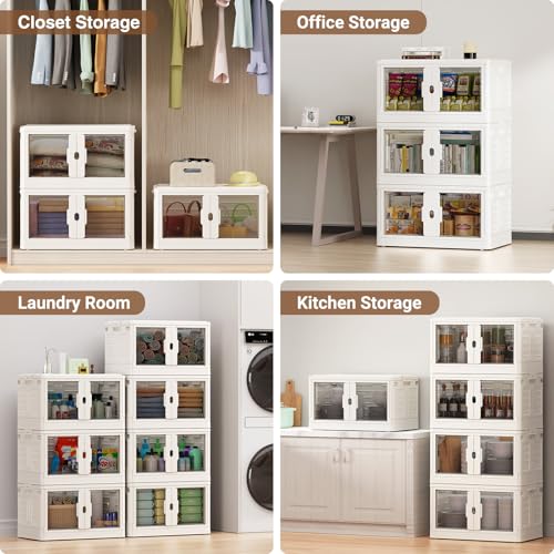 Stackable Storage Bins with Individual Lids & Wheels