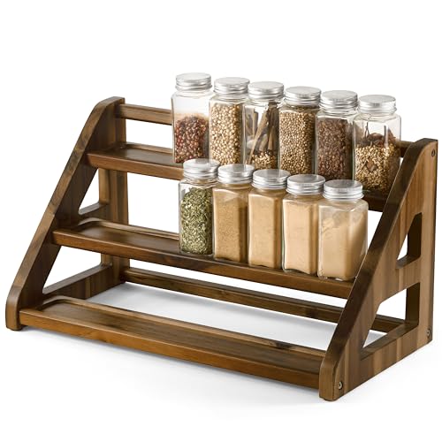 Acacia Wood Spice Rack for Countertop