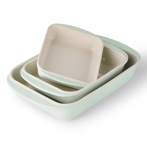 Mae 3 Piece Ceramic Porcelain Baking Pans Set