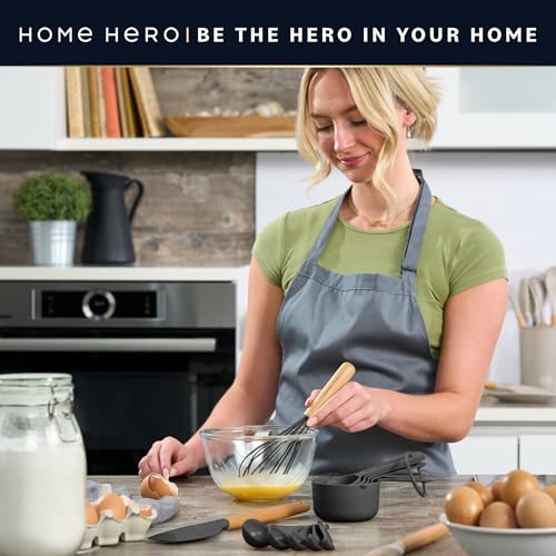Silicone Kitchen Utensils Set with Wooden Handle (Stone)