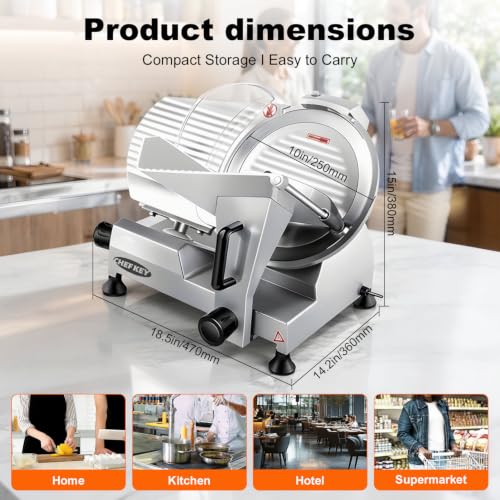 Commercial Meat Slicer 10 inch Electric Food Slicer Frozen Meat (10IN-240W)