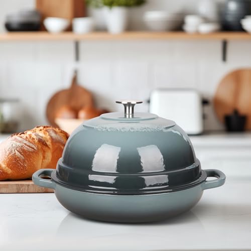 Enameled Cast Iron Dutch Oven Pot with Lid (Slateblue)
