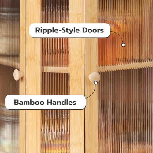 Bread Box Bamboo Bread Box for Kitchen Countertop (Natural)