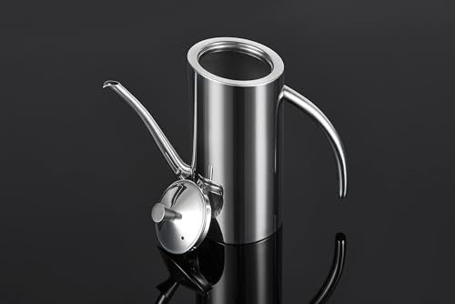 Premium SUS304 Stainless Steel Olive Oil Bottle Dispenser (16.9 oz, Arcuate Handle)