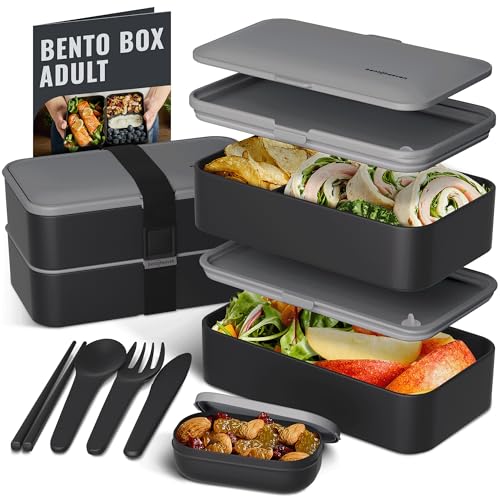 Premium Bento Box Adult Lunch Box with Compartments for Women & Men