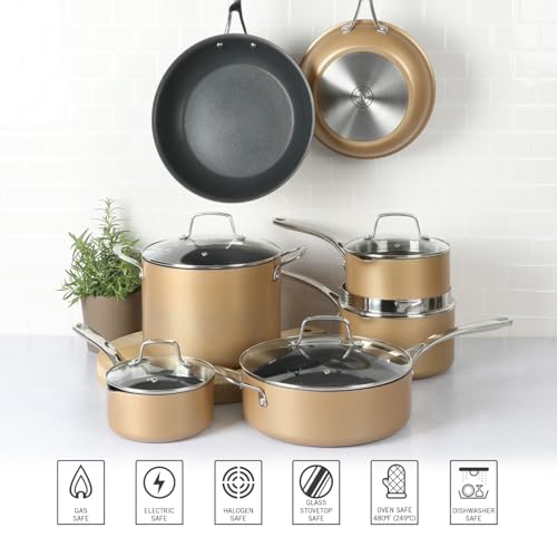 Badgley Hybrid Nonstick TriPly Stainless Steel Cookware with Stay Cool Handle