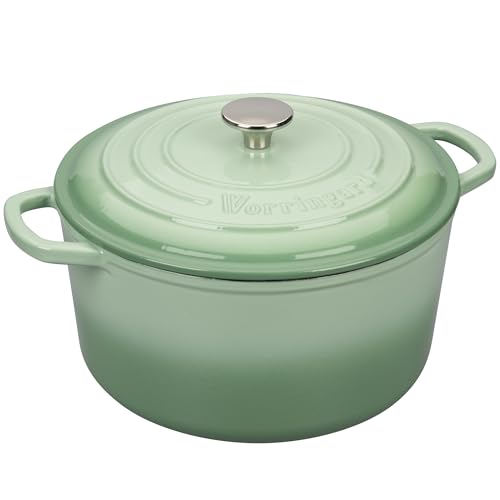 Enameled Cast Iron Dutch Oven Pot with Lid (4.5 QT / Green)