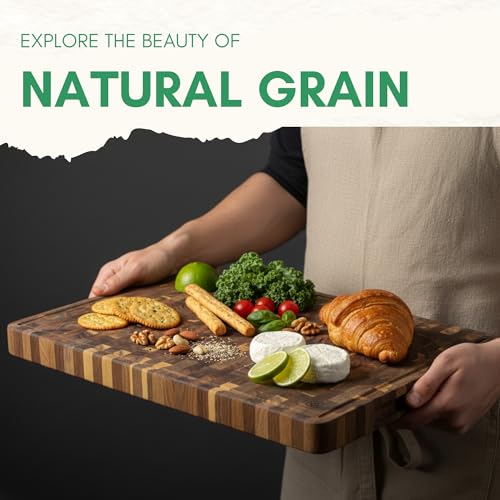 Square End Grain Acacia Wood Cutting Boards for Kitchen (End Grain / 14"L x 14"W)