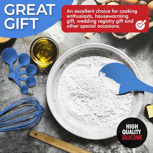 50 PCS Silicone Kitchen Utensils Set Complete Kitchen Set (Blue)