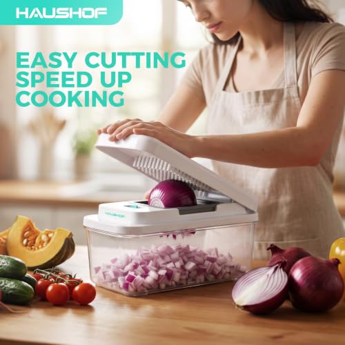 9-in-1 Vegetable Chopper & Mandoline Slicer, 7 Blades, Drain Basket