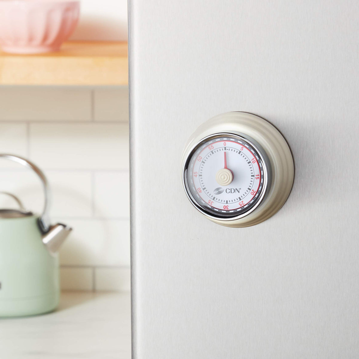 Compact 60 Min Mechanical Timer (White, 2" Dial)
