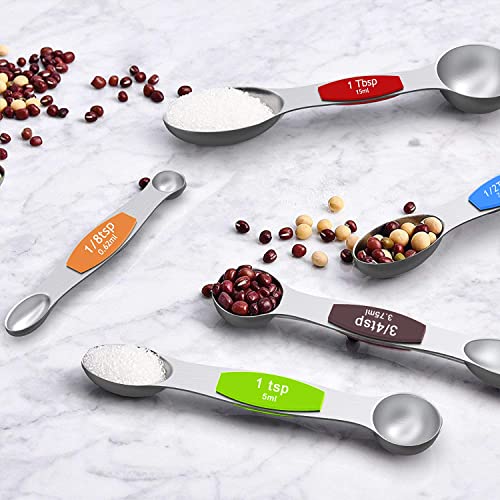 Stainless Steel Measuring Cups and Spoons Set of 16 (Multicolor)