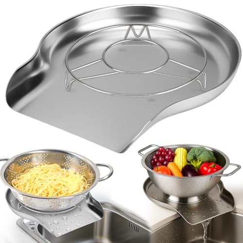 Stainless Steel Colander Set with Self