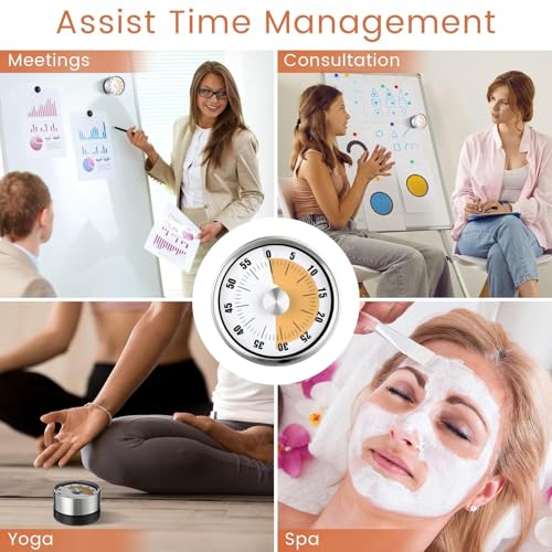 6 Pcs 60 Minute Visual Timer Visual Kitchen Timer (White Orange)