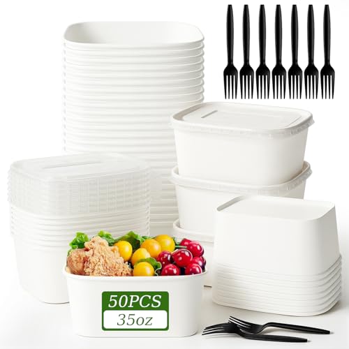 50 Pack 29oz Paper Bowls