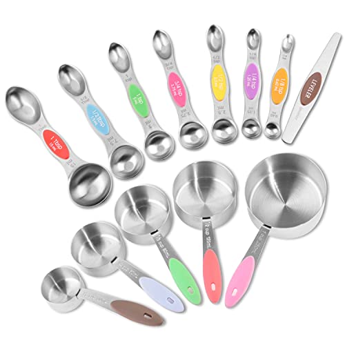 Measuring Cups and Magnetic Measuring Spoons Set (Multi-colour)