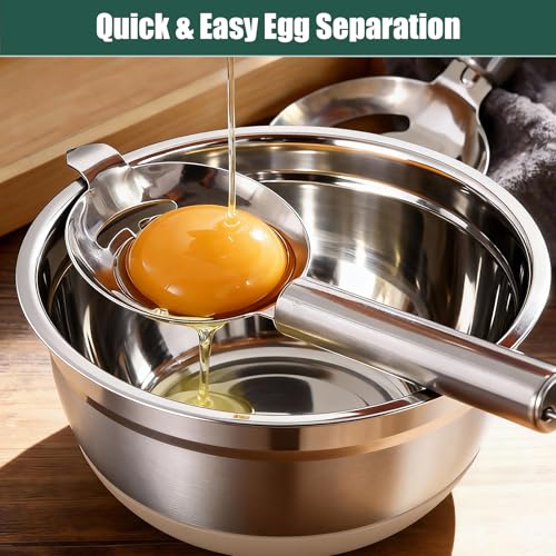Stainless Steel Mixing Bowls Set with Lids & Silicone Base (Khaki)