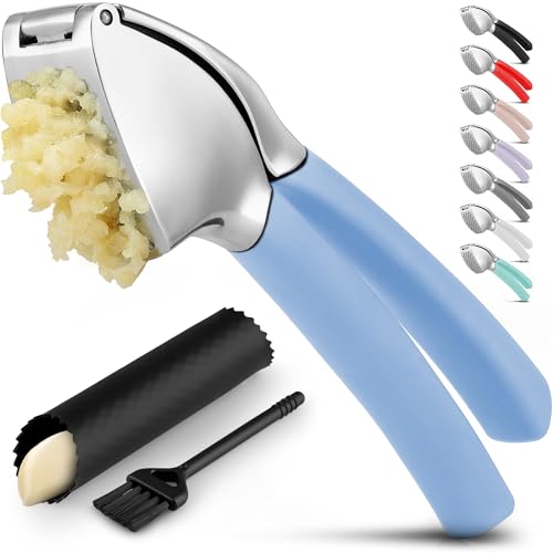 Zulay Stainless Steel Garlic Press Set