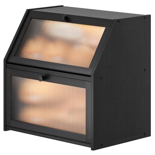 Extra Large Black Bread Box for Kitchen Counter (Black / Extra Large)