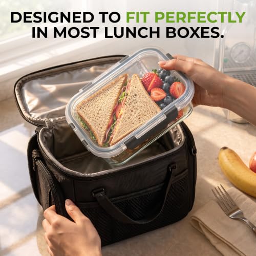 5 Piece Large 36oz Glass Storage Container Sets with Lids