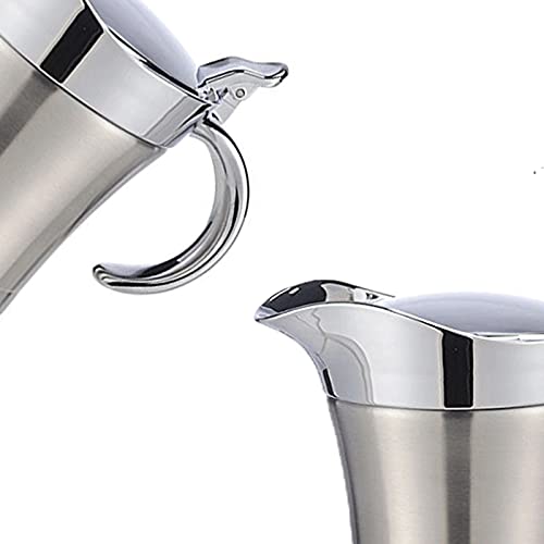 Sauce Boats Insulated Sauce Boat 450ml Double Wall Stainless Steel Stainless Steel Pot with Hinged Lid 304 Stainless Steel Tableware Sets