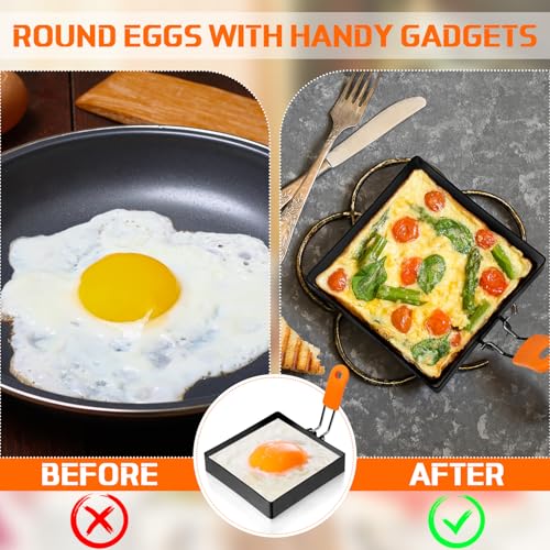 6 Pcs Egg Rings Griddle Pancake Molds
