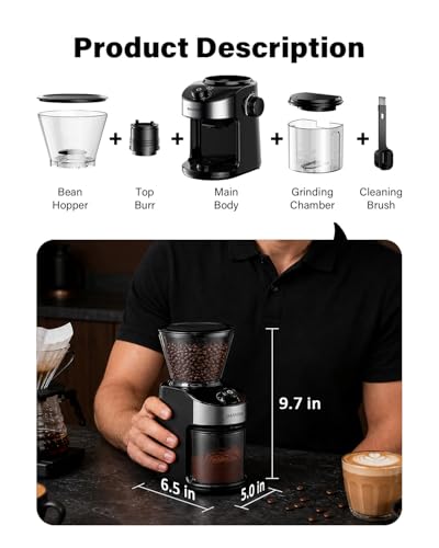 Burr Coffee Grinder Electric with 32 Grinding Sizes